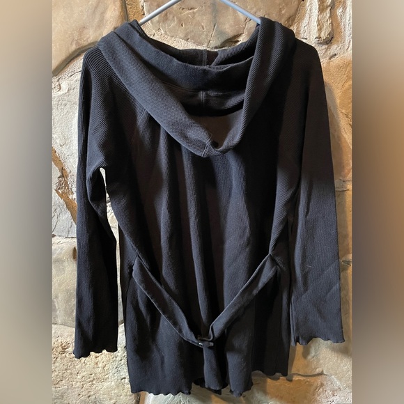 Calvin Klein Performance Black Waffle Thermal One Button Cardigan - Picture 5 of 7